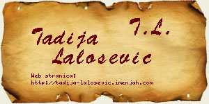 Tadija Lalošević vizit kartica